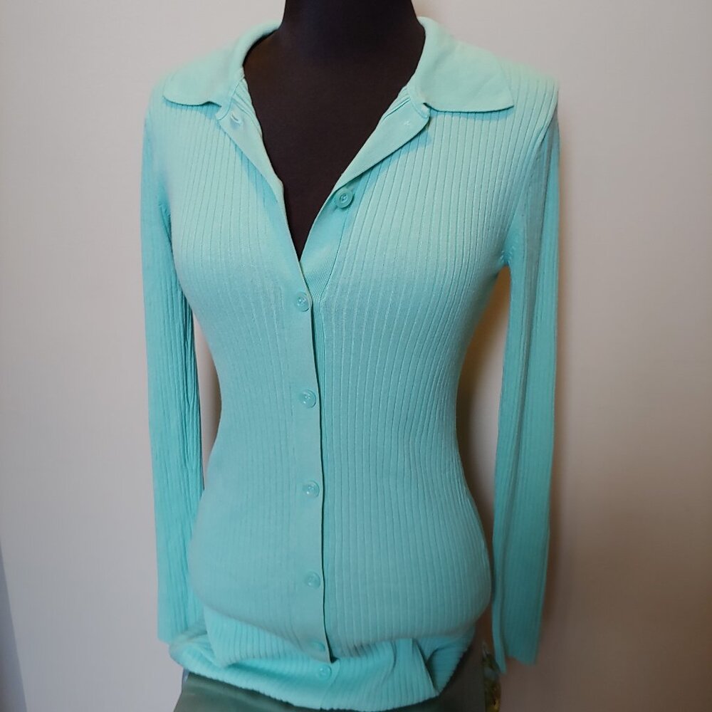 Zara Teal Bodycon Long Sleeve Dress